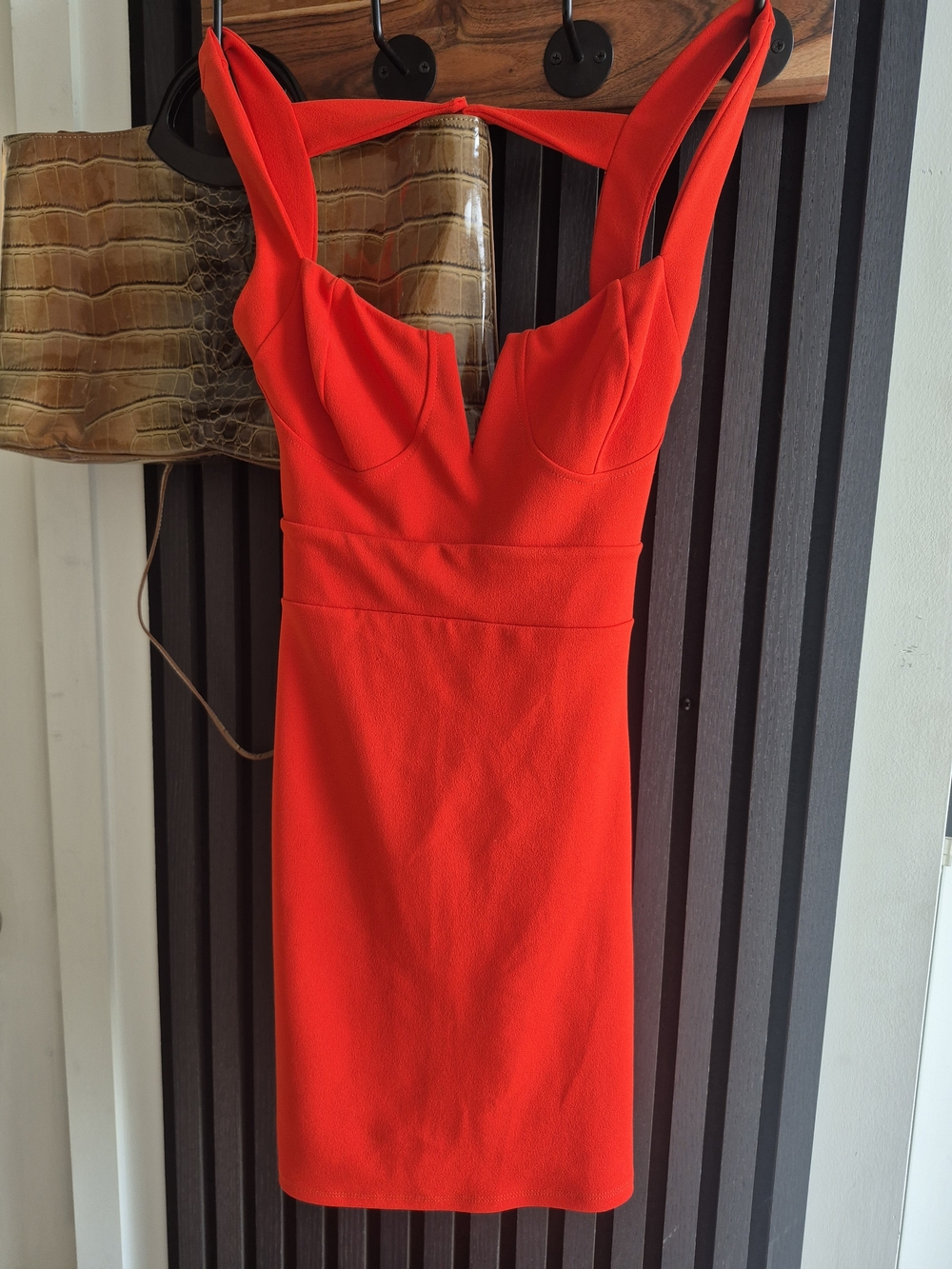 Red Sleeveless Mini Dress with Sculpted Bodice